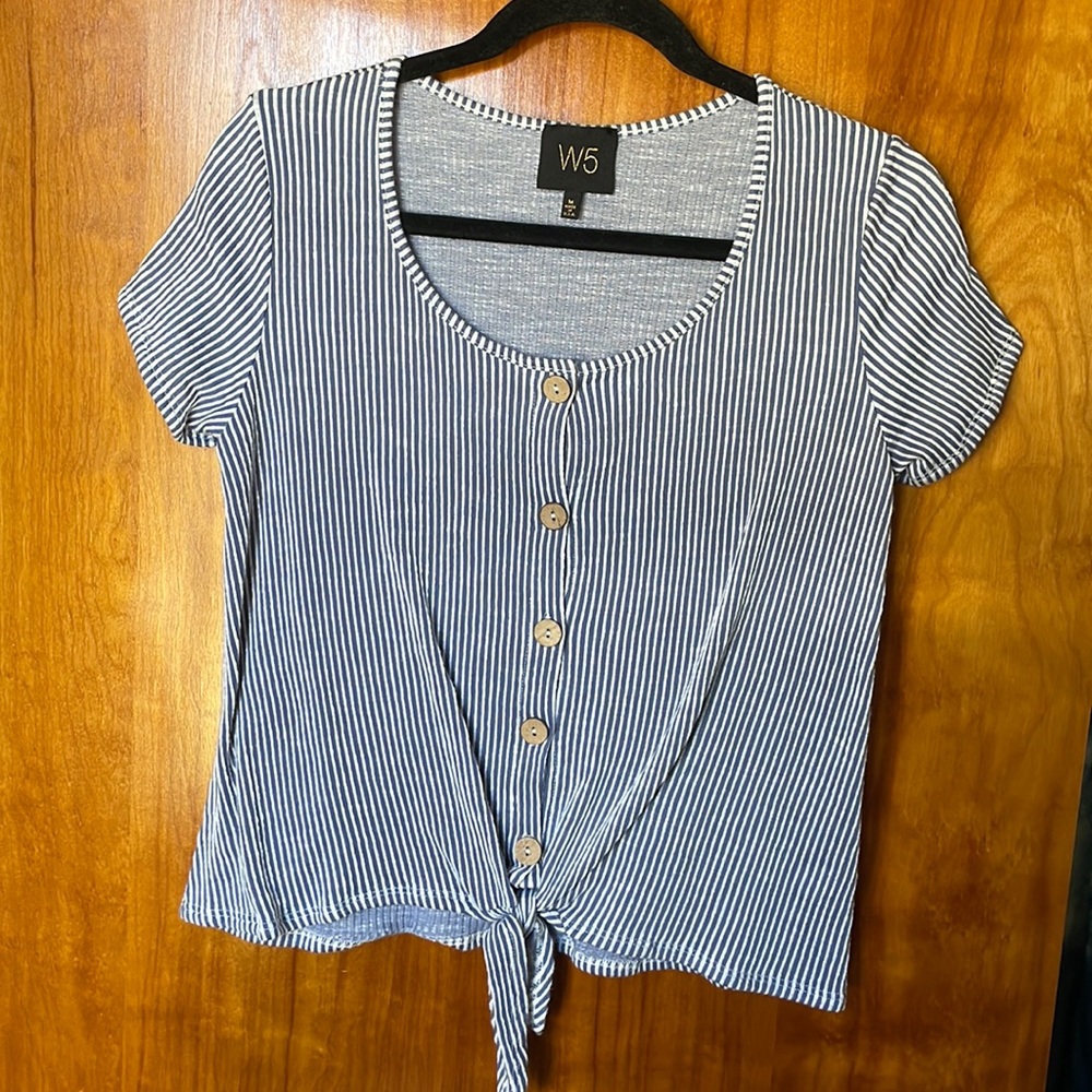 Striped Button Top